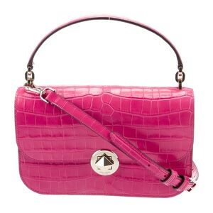 Kate Spade Flap Crossbody Croc Embossed